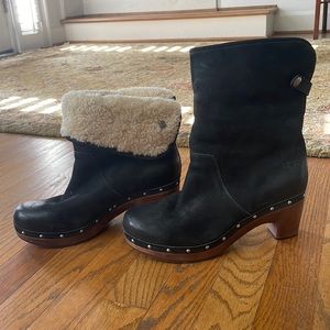 Black with sheep fur Ugg booties